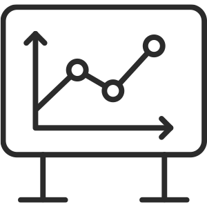 computer with graph icon