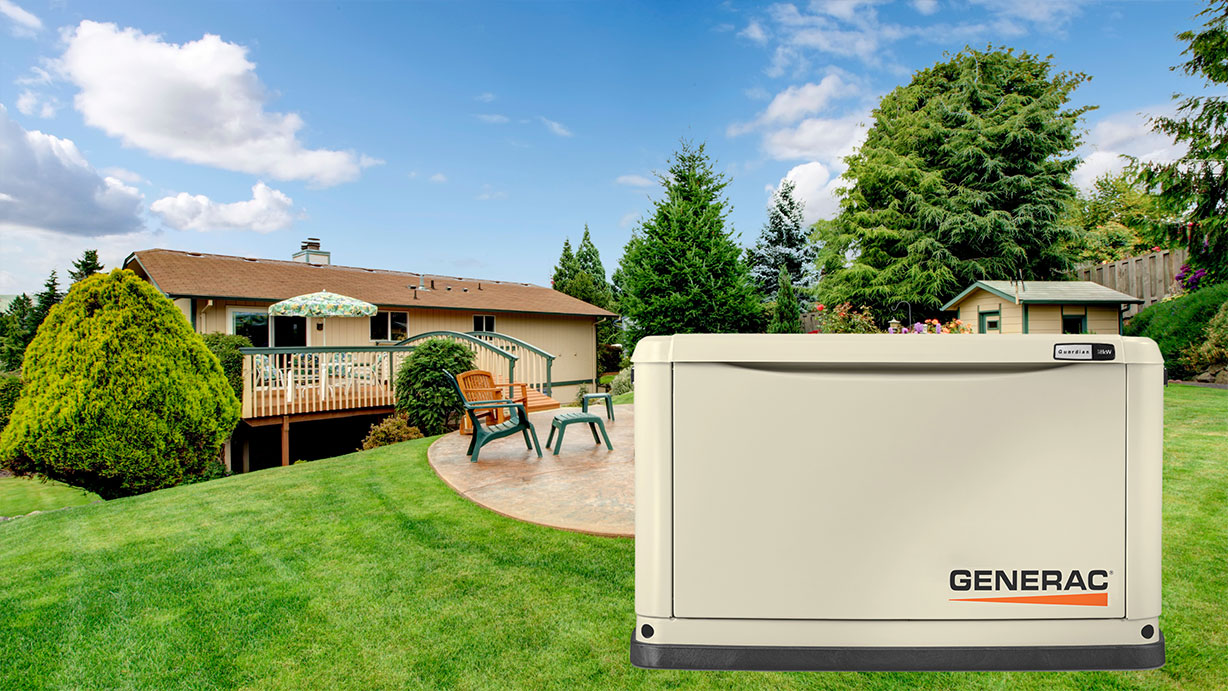 generator in the backyard of a home