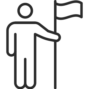 Man with a flag icon