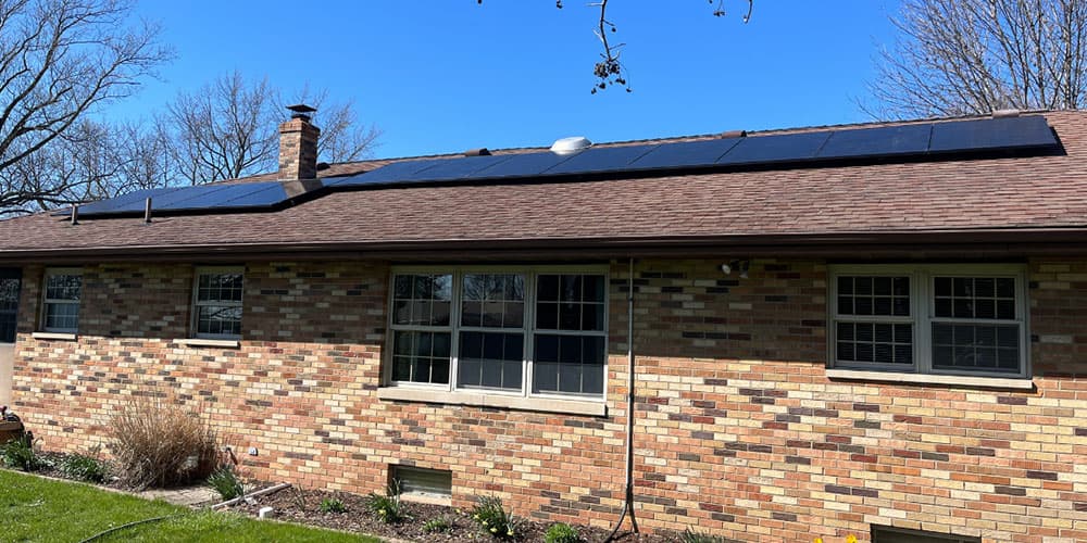 solar panels on roof of home