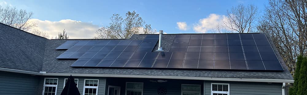 solar panels on roof