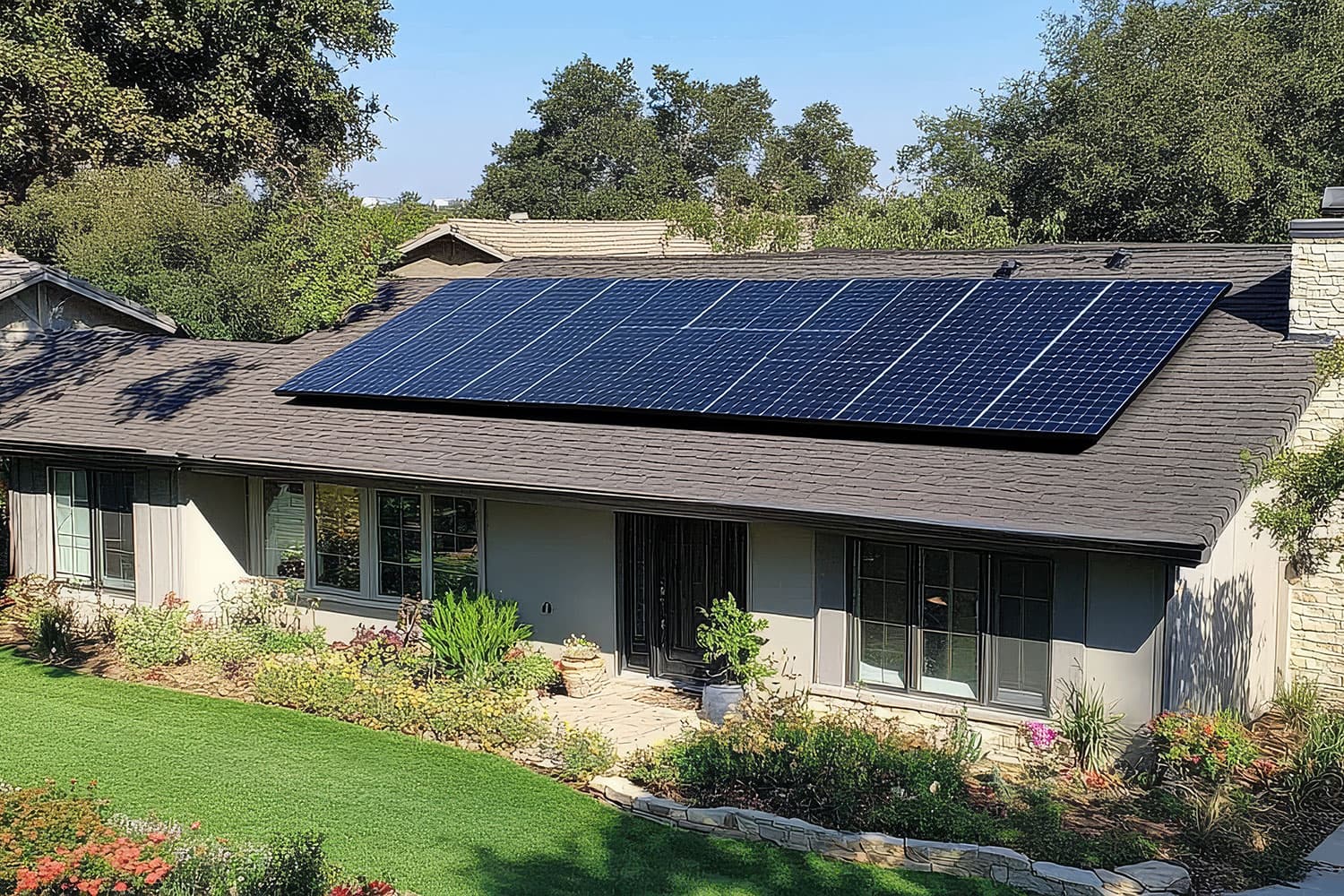 Solar panels on roof