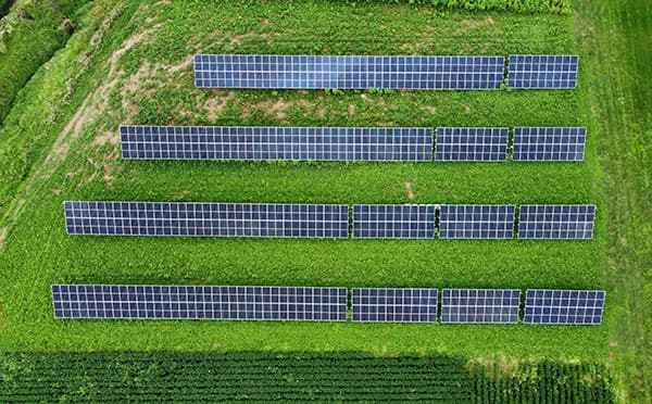 solar panel farm for overhead